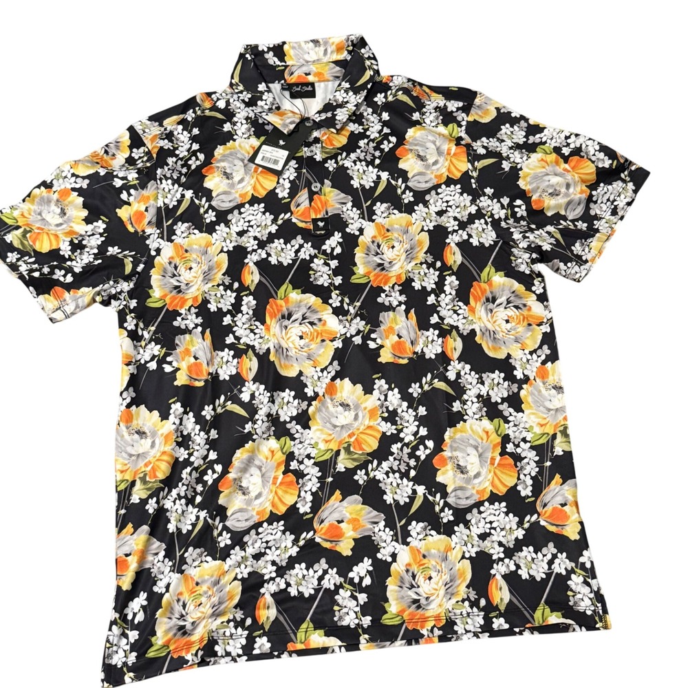 Bad Birdie Men's‎ XL Floral Print Golf Polo Shirt - Huntington